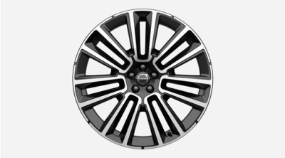 Aluminum rim set "7-double-spoke Black Diamond Cut" 9 x 22", incl. T8