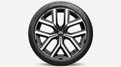 Complete wheels, summer, 22" 5 Y-Spoke Glossy Black Diamond Cut, Forged, Volvo EX90
