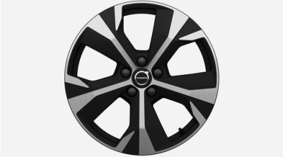 Aluminum rim set "5-spoke Glossy Black Diamond Cut" 7.5 x 18"