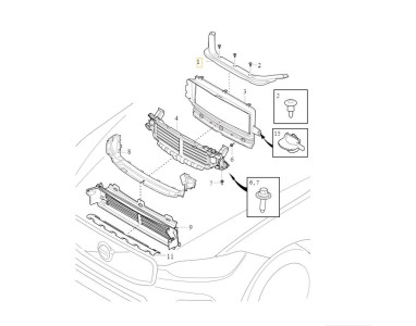 Panel engine compartment, Volvo XC60