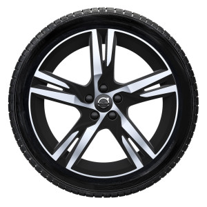 Complete wielen, winter "5-dubbelspaaks Matt Black Diamond Cut" 7,5 x 19"